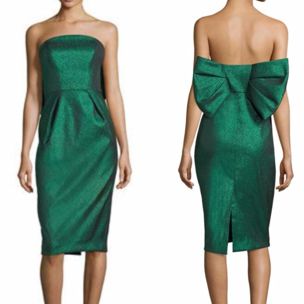Milly Maddie Strapless Stretch-lurex Cocktail Dress